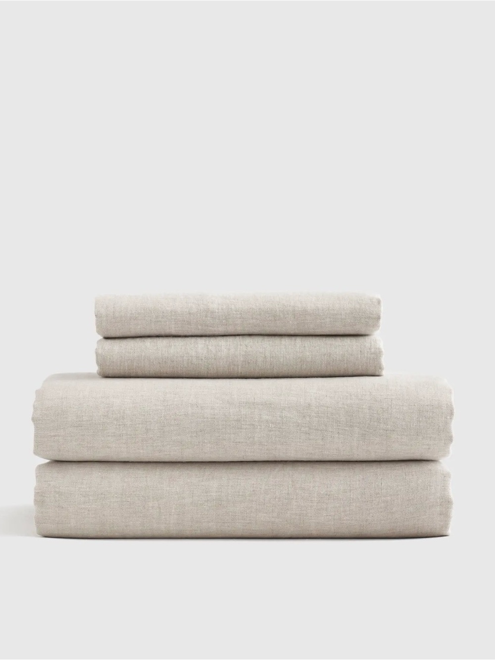 Full Linen Sheet Set in Natural Chambray - $174